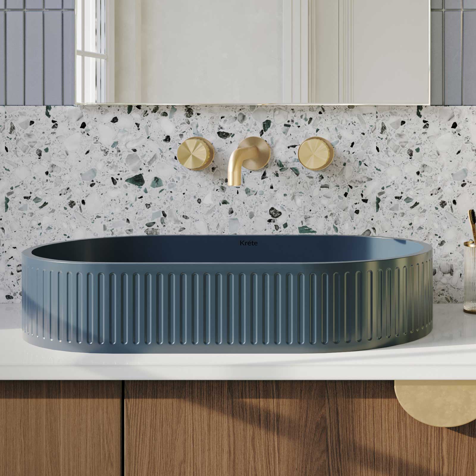 marathi deep blue concrete basin