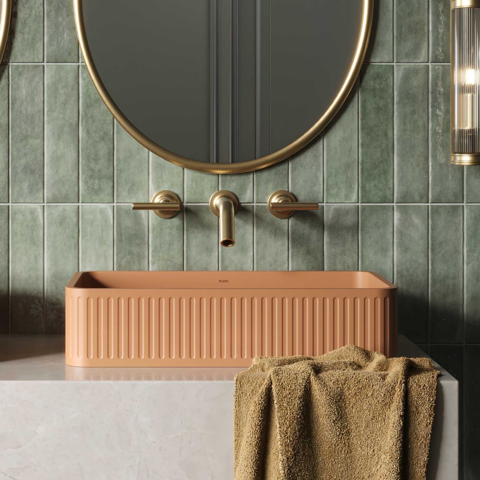 matala orange brown concrete basin