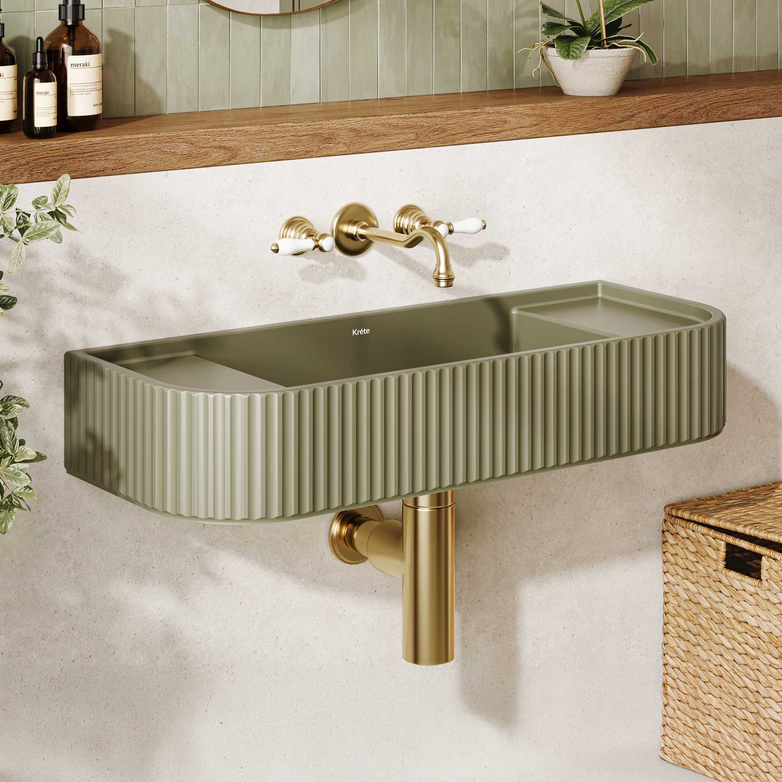 samaria grey green concrete basin