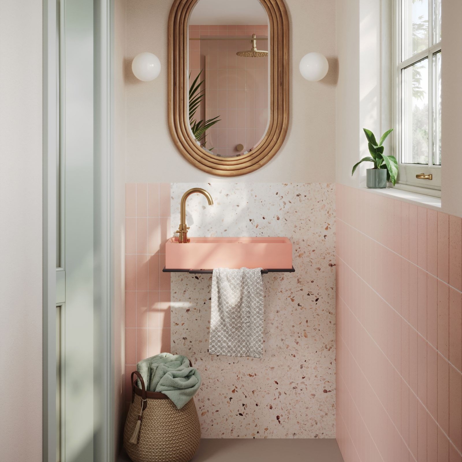 Sisi Peach Pink Concrete Basin